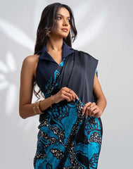ETHNIC FUSION PRINTED BATIK INSPIRED SILK SAREE
