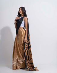 ETHNIC FUSION PRINTED BATIK INSPIRED SILK SAREE