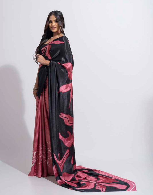 ETHNIC FUSION PRINTED BATIK INSPIRED SILK SAREE