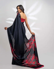 ETHNIC FUSION PRINTED BATIK INSPIRED SILK SAREE