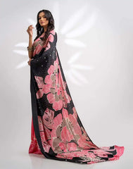 ETHNIC FUSION PRINTED BATIK INSPIRED SILK SAREE