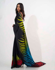 ETHNIC FUSION PRINTED BATIK INSPIRED SILK SAREE