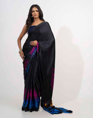 ETHNIC FUSION PRINTED BATIK INSPIRED SILK SAREE