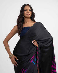 ETHNIC FUSION PRINTED BATIK INSPIRED SILK SAREE