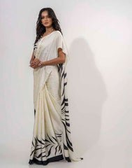 ETHNIC FUSION PRINTED BATIK INSPIRED SILK SAREE