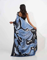 ETHNIC FUSION PRINTED BATIK INSPIRED SILK SAREE