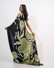 ETHNIC FUSION PRINTED BATIK INSPIRED SILK SAREE
