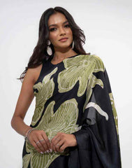 ETHNIC FUSION PRINTED BATIK INSPIRED SILK SAREE