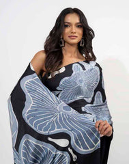 ETHNIC FUSION PRINTED BATIK INSPIRED SILK SAREE