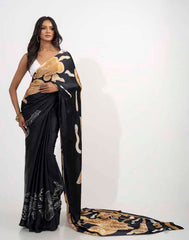 ETHNIC FUSION PRINTED BATIK INSPIRED SILK SAREE