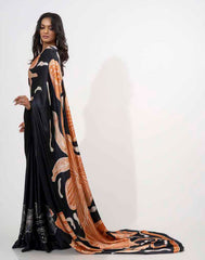 ETHNIC FUSION PRINTED BATIK INSPIRED SILK SAREE