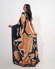 ETHNIC FUSION PRINTED BATIK INSPIRED SILK SAREE