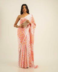 ETHNIC FUSION PRINTED BATIK INSPIRED SILK SAREE