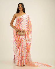 ETHNIC FUSION PRINTED BATIK INSPIRED SILK SAREE