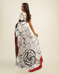 ETHNIC FUSION PRINTED BATIK INSPIRED SILK SAREE