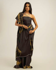 ETHNIC FUSION PRINTED BATIK INSPIRED SILK SAREE