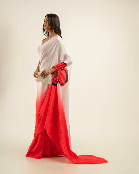 Ethnic Fusion Free Hand  Saree