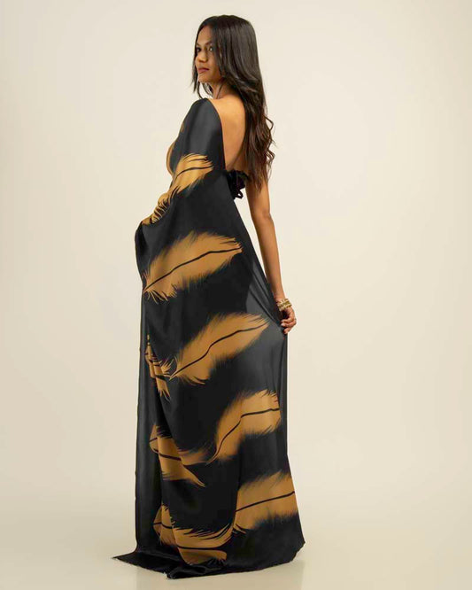 ETHNIC FUSION PRINTED BATIK INSPIRED SILK SAREE