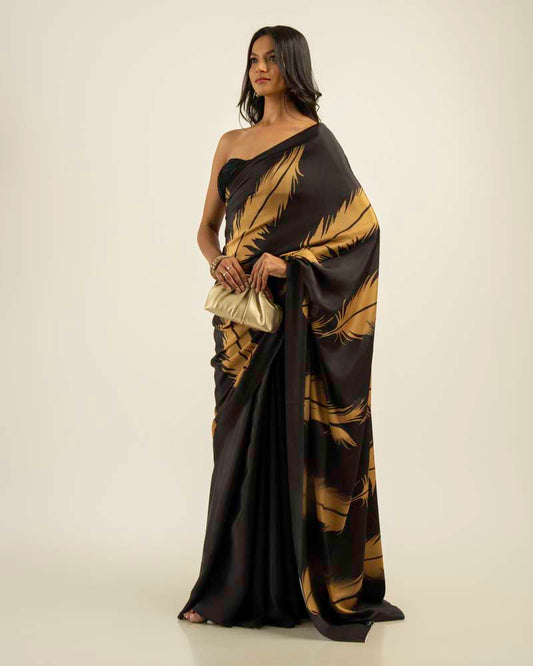 ETHNIC FUSION PRINTED BATIK INSPIRED SILK SAREE