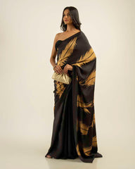 ETHNIC FUSION PRINTED BATIK INSPIRED SILK SAREE