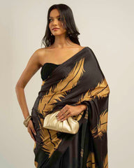 ETHNIC FUSION PRINTED BATIK INSPIRED SILK SAREE