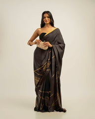 ETHNIC FUSION PRINTED BATIK INSPIRED SILK SAREE