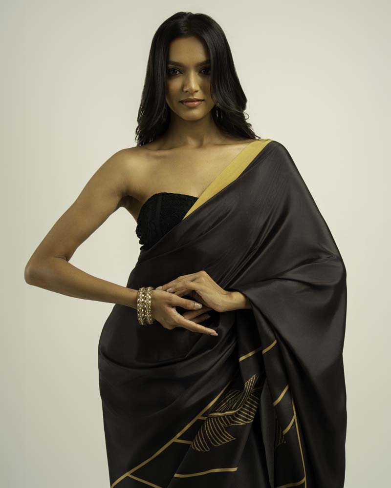 ETHNIC FUSION PRINTED BATIK INSPIRED SILK SAREE