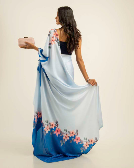 Ethnic Fusion Free Hand  Saree