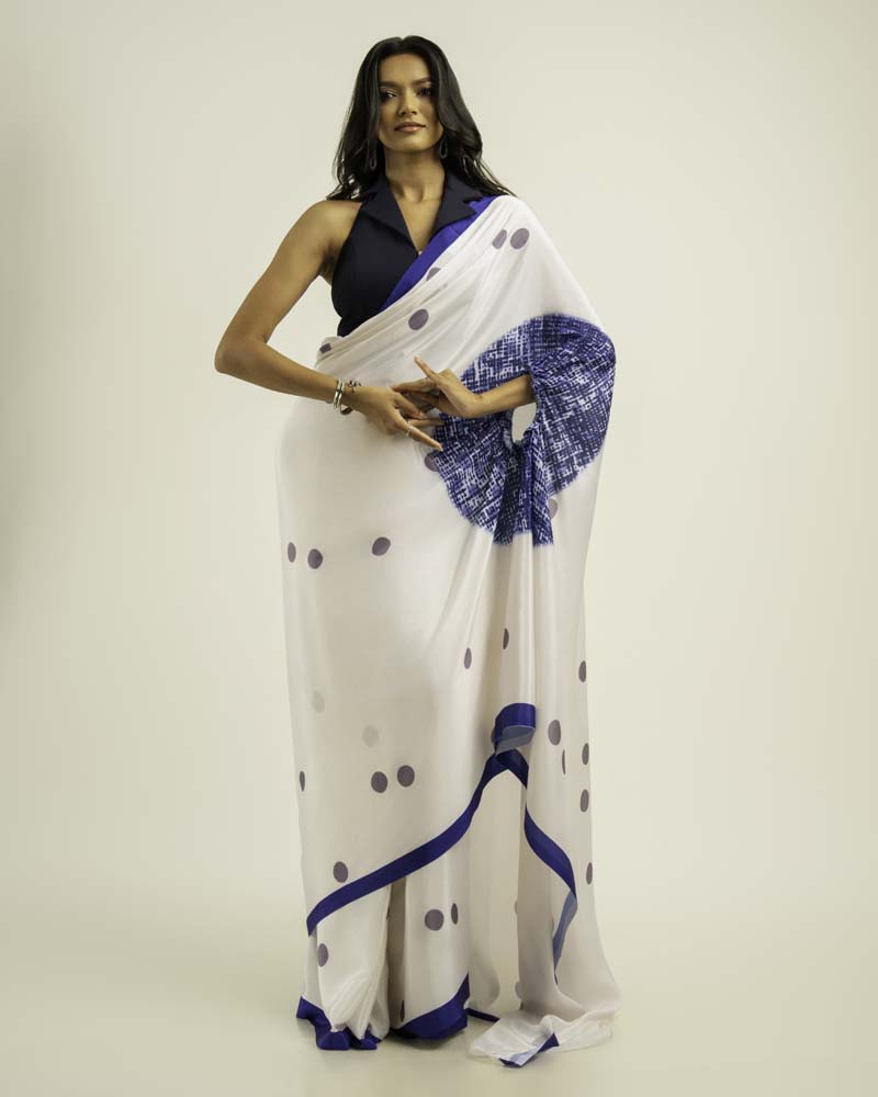 Ethnic Fusion Free Hand  Saree
