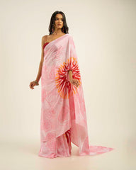 Ethnic Fusion Free Hand  Saree