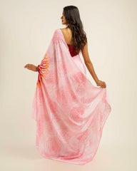 Ethnic Fusion Free Hand  Saree