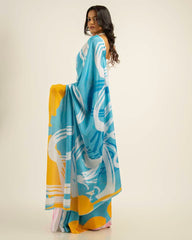 ETHNIC FUSION PRINTED BATIK INSPIRED SILK SAREE