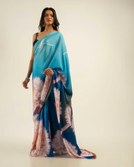 ETHNIC FUSION PRINTED BATIK INSPIRED SILK SAREE