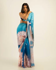 ETHNIC FUSION PRINTED BATIK INSPIRED SILK SAREE