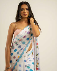 ETHNIC FUSION PRINTED BATIK INSPIRED SILK SAREE