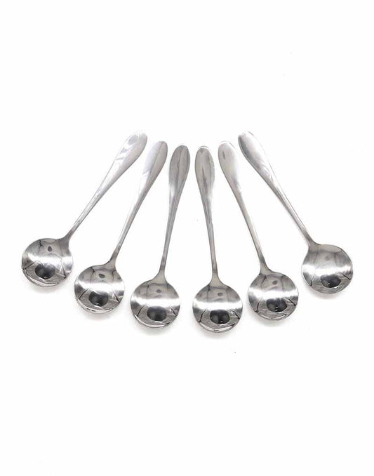 Silver Soup Spoon - Stainless Steel - 6pcs