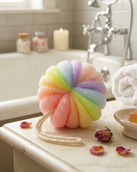 RAIBOW SWIRL BATH PUFF