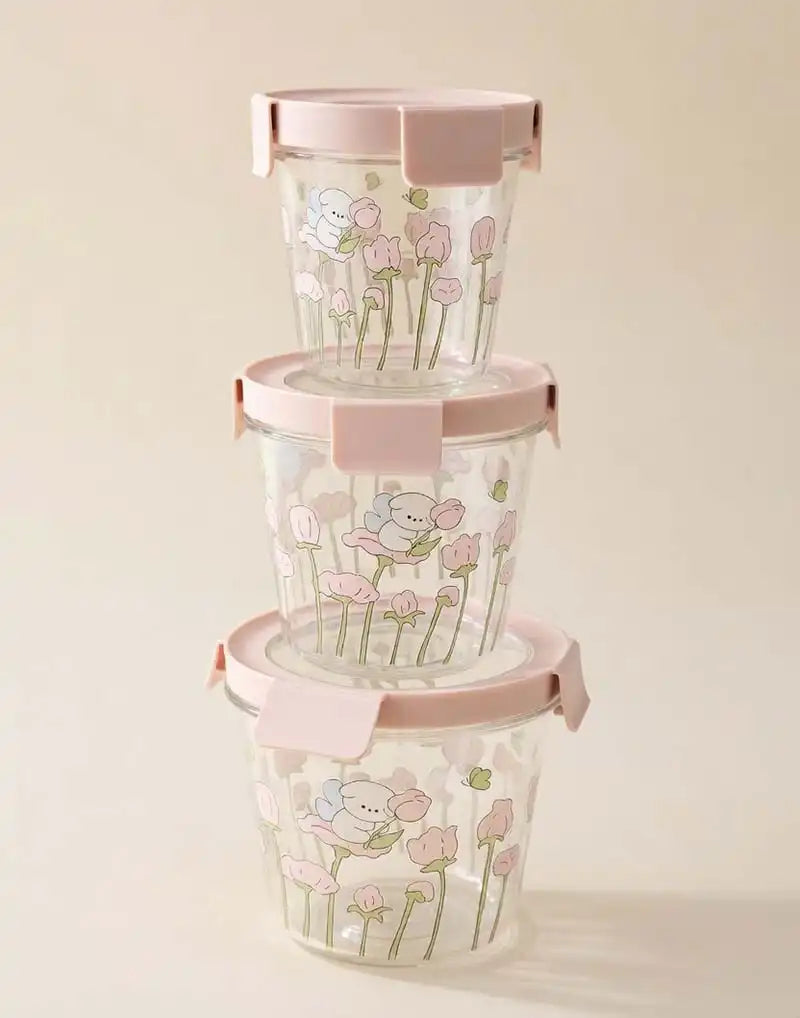 Transparent Round shape Kitchen Storage Containers 3pcs