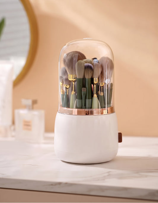 360° Rotating Makeup Brush Organizer