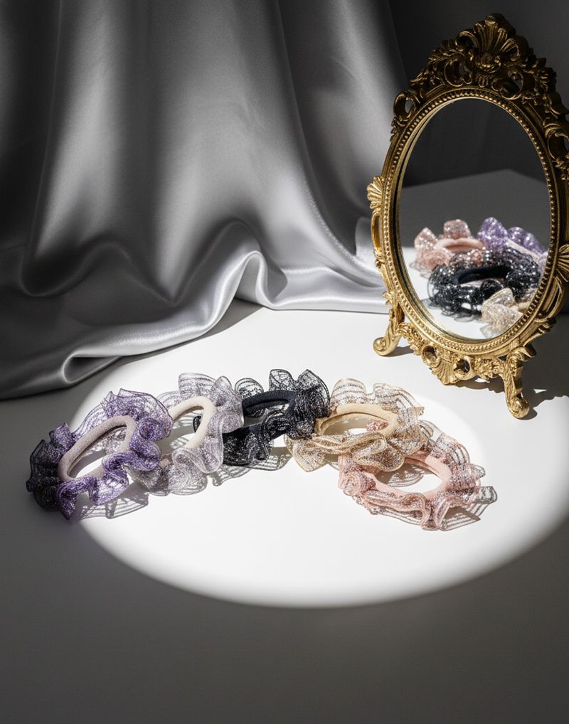 Glitter Fabric Hair Scrunchies