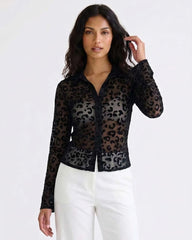 LADIES LONG SLEEVE MESH TOP