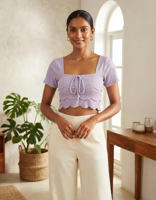 SHORT SLEEVE CROP TOP