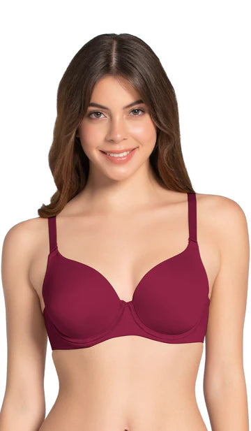 Amante Smooth Moves Bra-BRA10605 Red Plum