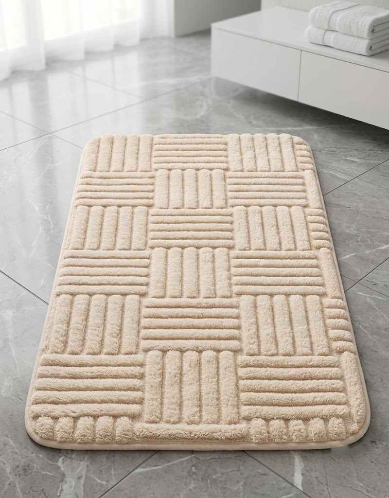 Plush Bedside Mats Non-slip Rectangular Carpet