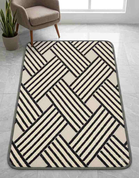 Plush Bath side Mats Non-slip Rectangular Carpet
