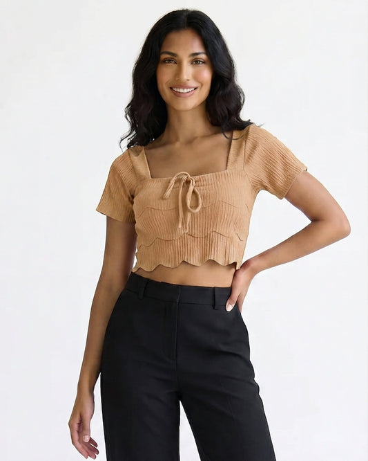 SHORT SLEEVE CROP TOP