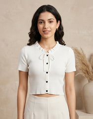 SHORT SLEEVE RIBBED TOP