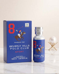 Beverly Hills Polo Club Sport No8 100ml Blue - Men`s Perfume- 100ml