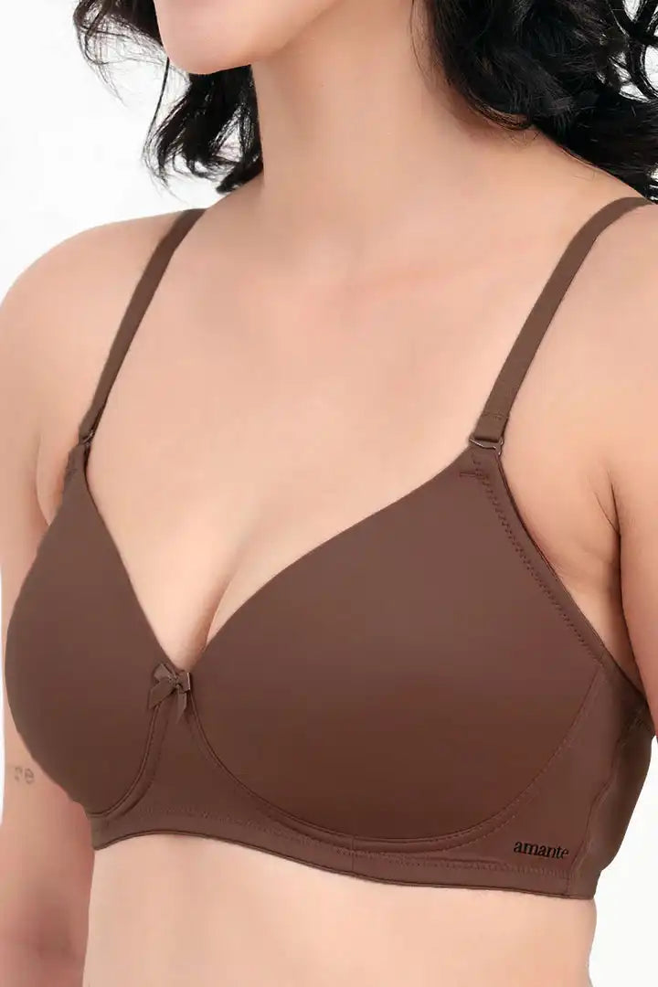 Amante Smooth Charm Bra-BRA10606 Bitter Chocolate