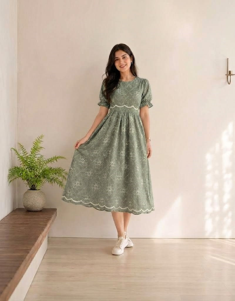 GIVO EMBROIDERED DRESS